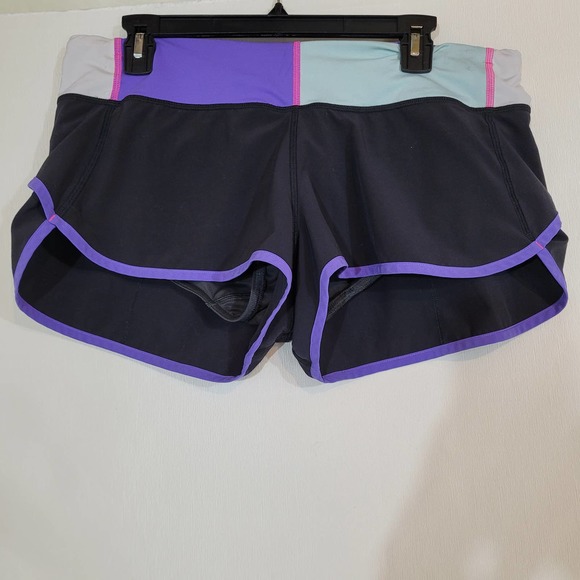 Lululemon Run: Speed Short Black / Power Purple / Quilt - Size 10 - Picture 3 of 9